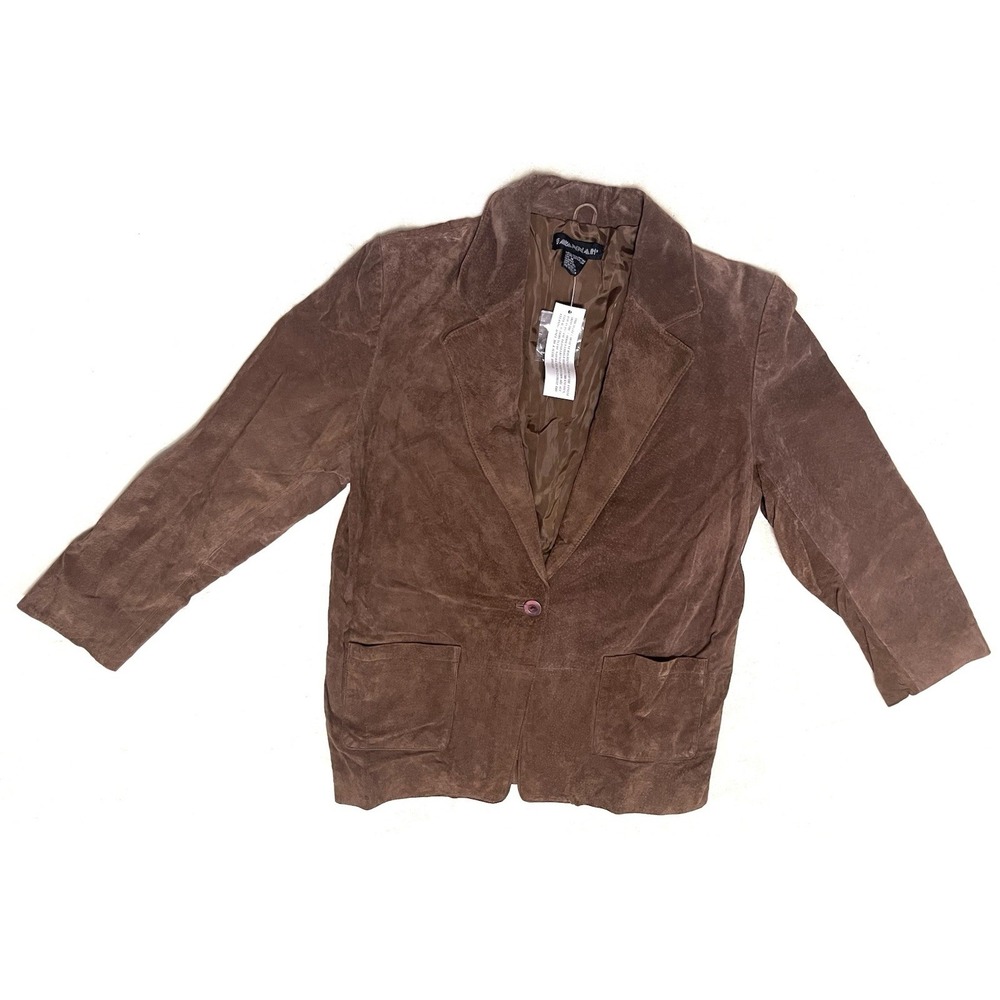 Vintage Savannah Women's Brown suede blazer Jacket Size 14 NWT